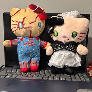 2pcs Chucky and Tiffany Plush Figure Toy Chucky's Stuffed Doll